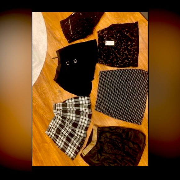 Lot of 11 skirts! above the knee mini Cotton On etc black gold size 2 4 XS !!!!